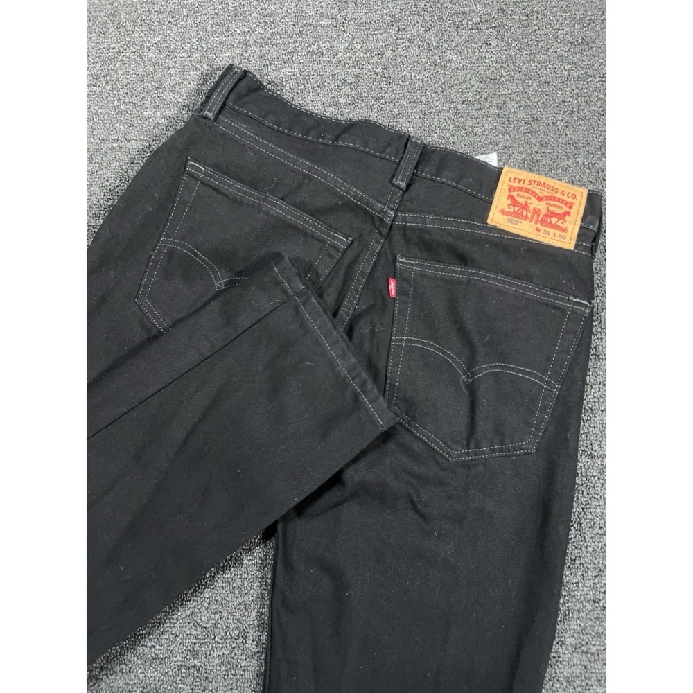 Levi's 505 Jeans Men's 31x30 Black Denim Straight Leg Cotton Western Casual